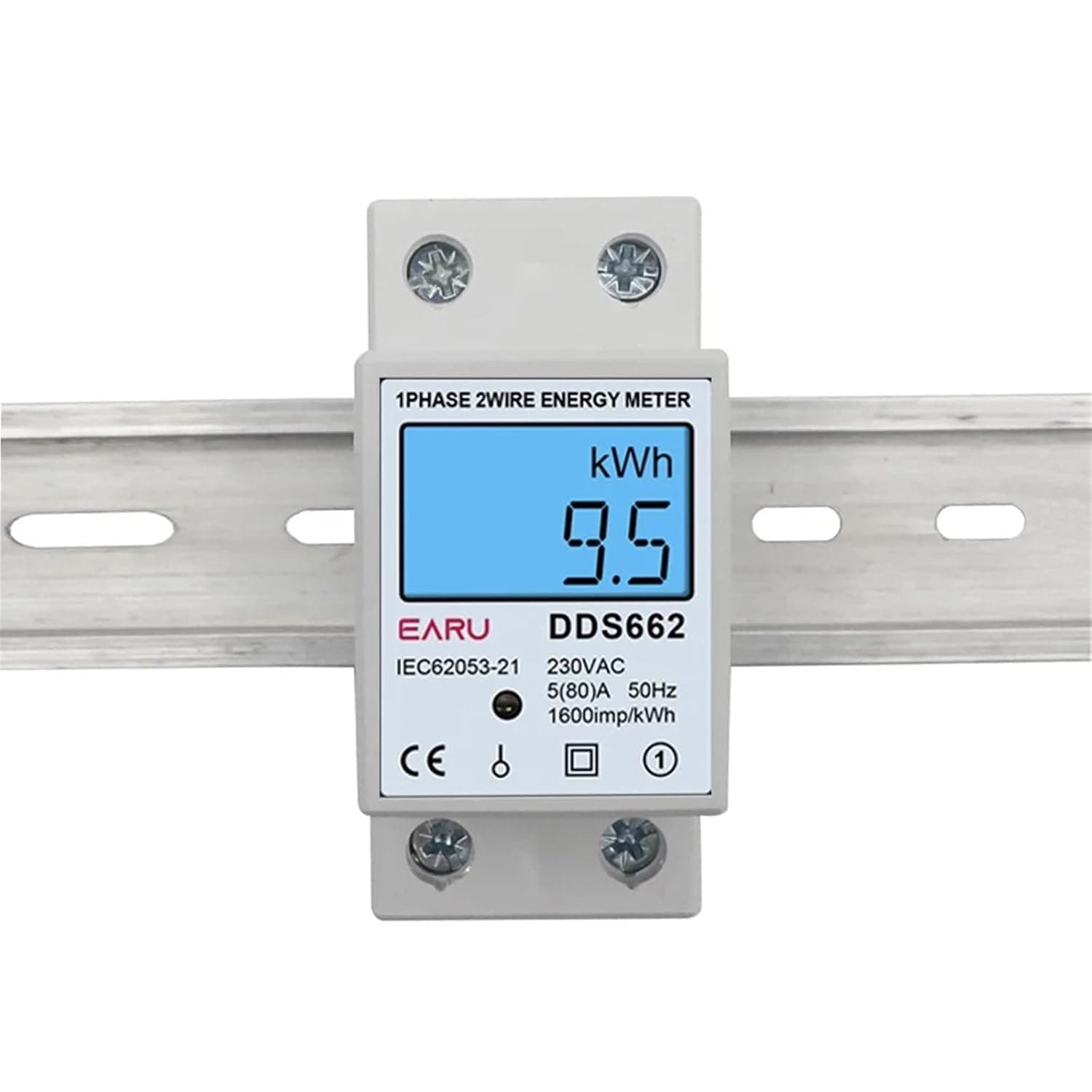 Din-Rail Power Energy Meter 5-80A Backlight Digital Display Single Phase