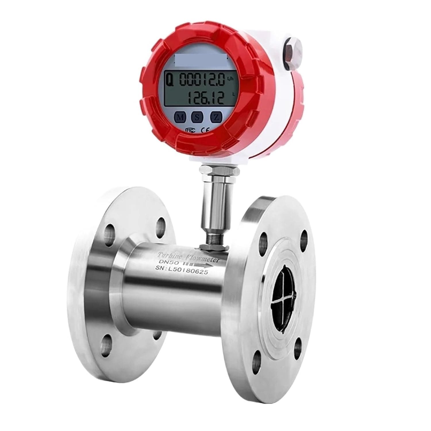 Digital Water Flow Meter Turbine Sensor SS304 / SS316L RS485 4-20mA Pulse Output(DN65)
