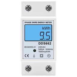 Single Phase LCD Digital Energy Meter Reset Zero kWh Voltage Current Power Consumption Counter Electric Wattmeter 230V Din Rail(DDS662-L,AC230V 50Hz)