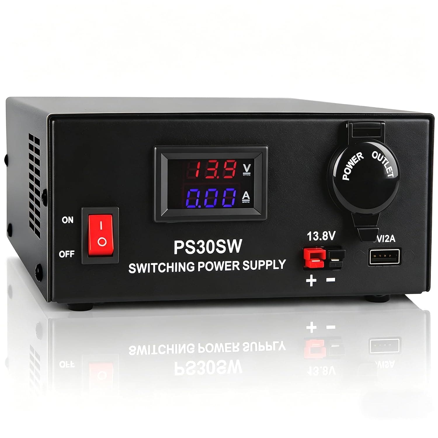DC Bench Power Supply 30A 13.8V, 220V AC Input Regulated Power Supply for Radio, USB+Anderson+Cigarette Lighter Socket, Home Lab Benchtop AC-to-DC