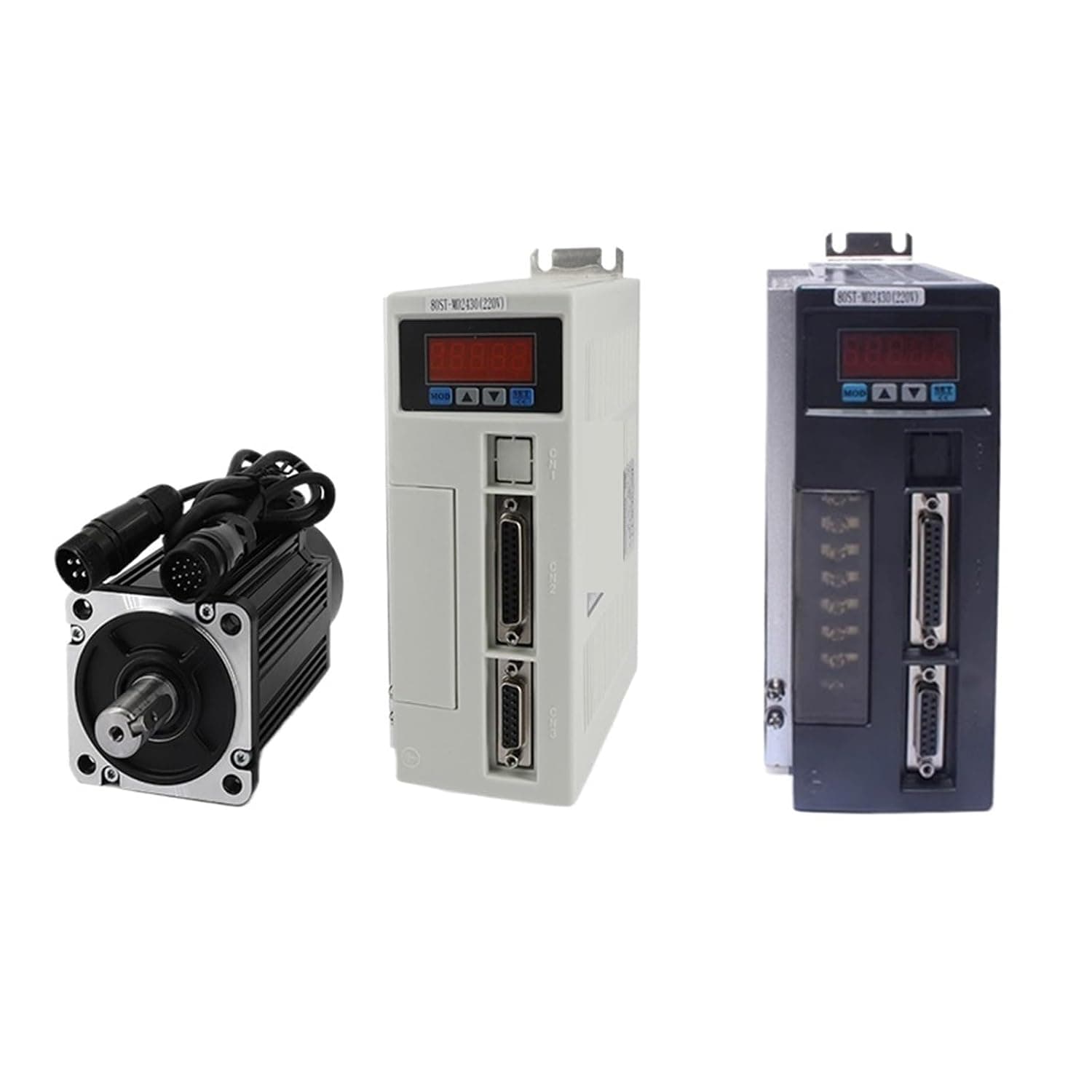 80st-M02430 220v 750w Ac Servo Motor 2.39n.M. 3000rpm 0.75kw Servomotor Single-Phase Drive Permanent Matched Driver(Only White Drive)