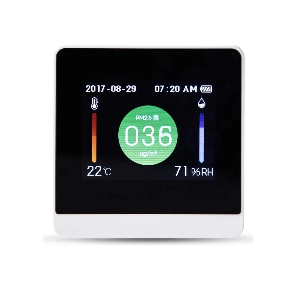PM2.5 Air Quality Tester TFT Display Electric Temperature and Humidity Meter Thermometer & Hygrometer W/Time Date